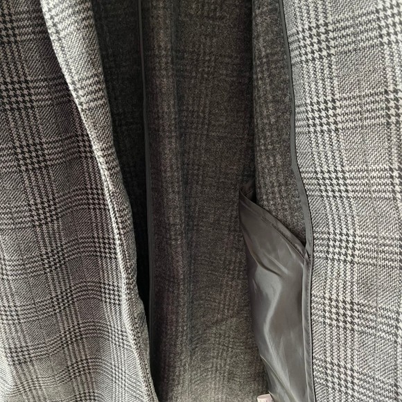 Grey houndstooth long coat M - Picture 6 of 6
